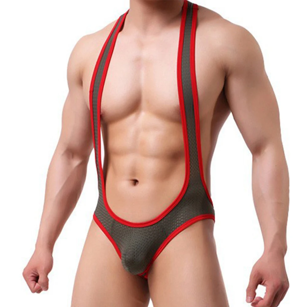 Men Bodysuits Jockstrap Undershirts Backless Leotard Underwear Breathable Jumpsuits Bodysuit Nightwear men bodysuit jumpsuit