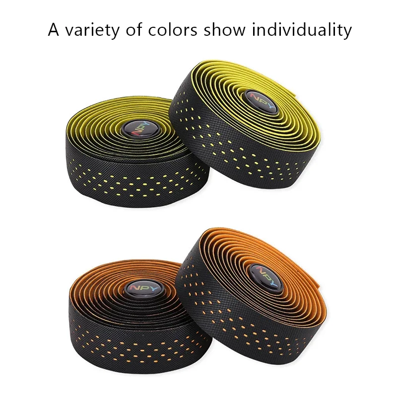 Breathable PU+EVA Gravel Handlebar Tape Shock Absorbing Bicycle Racing Shock Str