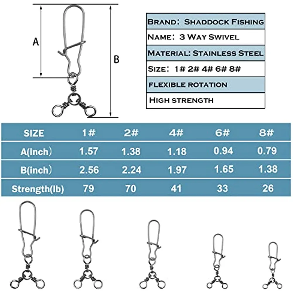 50PCS Three Way Fishing Swivels with Snaps Cross Line Snap Swivels Kit 3  Way T-Turn Swivel Saltwater Fishing Lure Connectors - AliExpress