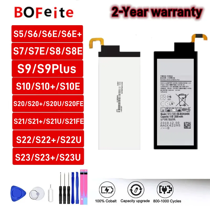 Batteria Di Ricambio Di Alta Qualità Per Samsung Galaxy S5 S6 S7 S8 S9 Plus S10 S10Edge S20 S21 S22 S23Ultra Batterie Per Telefoni Cellulari