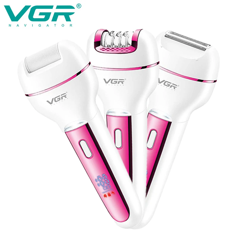VGR Women's Epilator Electric Shaver For Women 3in1 Washable Trimmer Hair V-732 For Face Body Legs Underarms