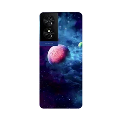 Colorful Leaves Flower Painted Soft Silicone Phone Case Cover - Bumper Protection Design for TCL 50 SE (1)