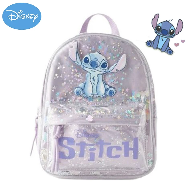 

New Disney Stitch Children's Backpack Kawaii Figure Mickey Mouse Donald Duck Schoolbags Women Large Capacity Travel Computer Bag