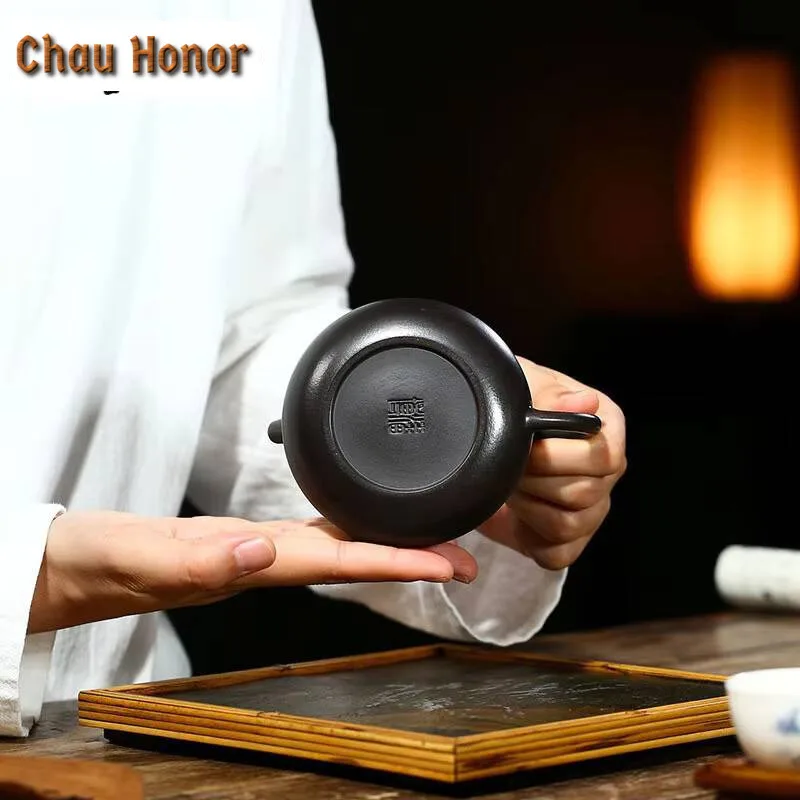 210ml Tradition Yixing Purple Clay Teapots Master Hand-carved Tea Pot Ball Shaped Filter Kettle Chinese Zisha Tea Set Customized