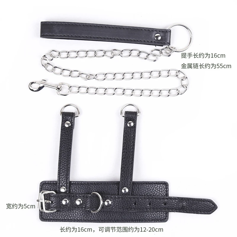 CBT Ballen aan de riem, leren ring, ring voor vertraagde ejaculatie, BDSM-seksspeeltjes voor mannen_voghion.com