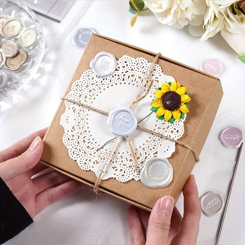 18Pcs/pack Wax Seal Stamp Sticker Multi-purpose Wax Seal Sticker for DIY Scrapbook Letter Envelope Invitation Decoration