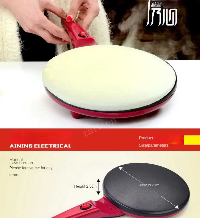 Description Picture 4 of itemElectric Crepe Maker Breakfast Pizza Machine Pancake Baking Pan Cake Non-stick Griddle Chinese Spring Roll Cooking Tools EU US