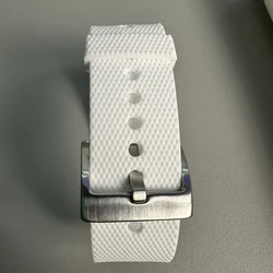 Premium Waterproof Silicone Rubber Watch Strap - Elastic Woven Pattern in Vibrant Colors - 22mm (White)