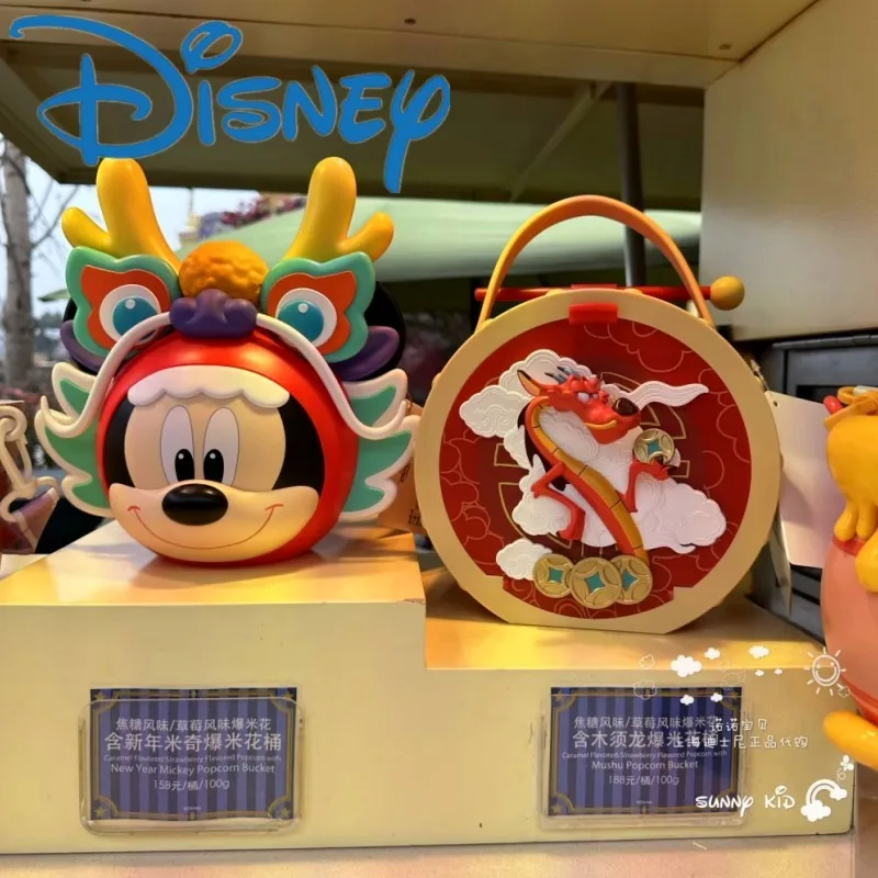 

Hot Original New Year Dragon Mickey Model Toys Three-dimeonal Plastic Popcorn Bucket Crossbody Bag Gifts Creative
