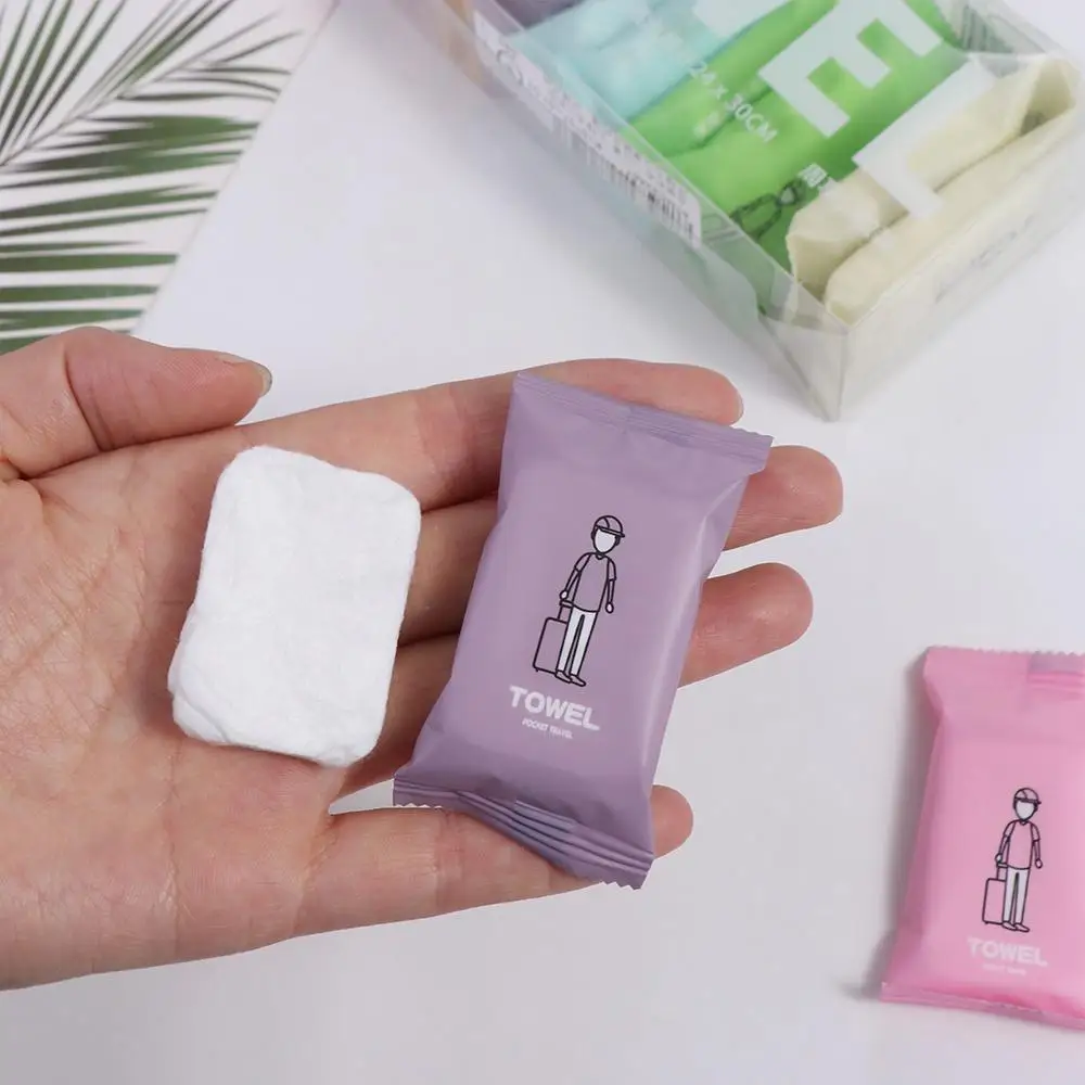 14Pcs Portable Compressed Towel Disposable Quick Drying Makeup Towel Pure Cotton Non-Woven Fabric Water Wet Wipe Travel
