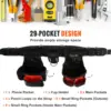 Tool Belt with Suspenders 1680D Polyester, 29 Pockets, 29-54 inches Adjustable Waist Size, Tool Belts for Men, Heavy Duty Carpen 5