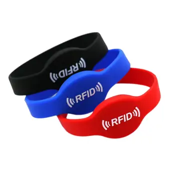 방수 재기록 가능 실리콘 RFID 손목 밴드, T5577 EM4205 EM4305, 125khz ID 복제기, 1 개