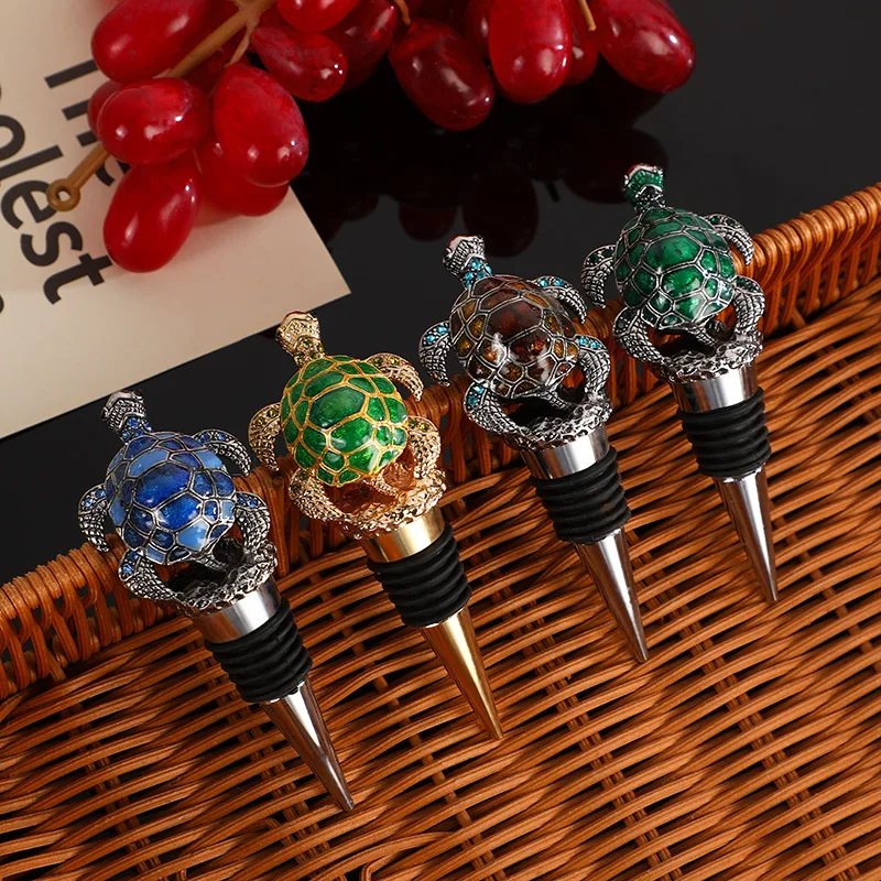 

72 X Enamel Colored Turtle Decorative Wine Bottle Stopper Vacuum Seal Reusable Home Bar Accessory Wine Corker/Sealer