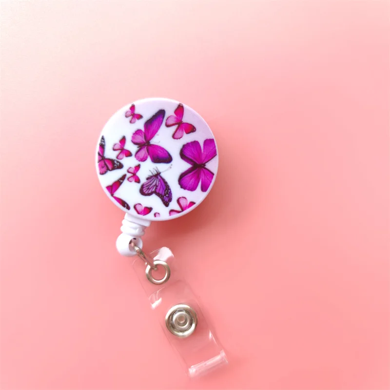 Leopard Print Schmetterling Versenkbare Schnalle Karte Halter Business Abzeichen Clip Mitarbeiter Karteninhaber Ärzte Krankenschwestern Hängen Zertifikate – Detail 21