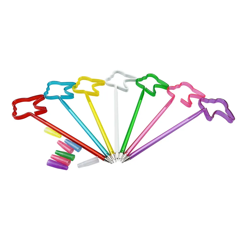 5pcs 0.5mm 치아 모양 볼펜 귀여운 롤러 볼 펜 치과 의사 선물 기념품 치과 크리 에이 티브 선물