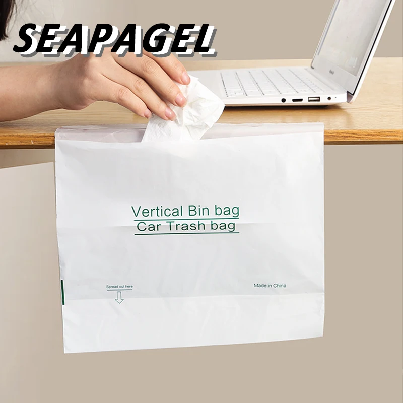 Car Trash Bag Spill-proof Self-adhesive Big Capacity Car Litter Bag Disposable For Home Kitchen Office