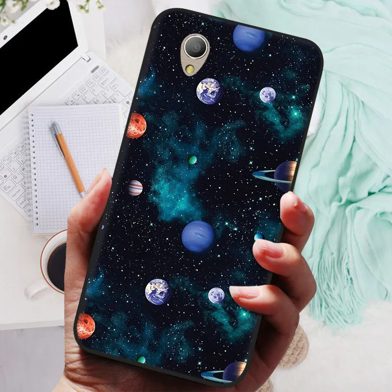 Lion & Wolf Design Black Silicone Soft Back Cover - Protective Shell Case