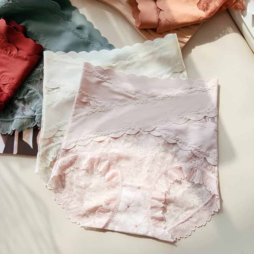 

Кружевные Прозрачные бесшовные трусики с высокой талией и цветочным рисунком