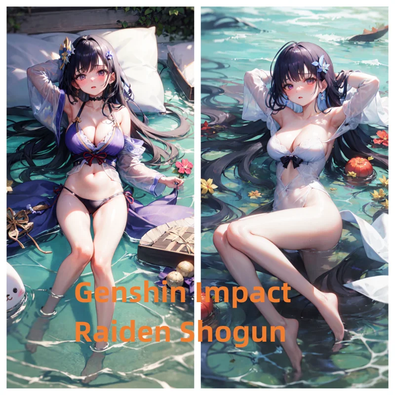 

Dakimakura Anime Case Genshin Impact Raiden Shogun Pillow Cover Halloween Christmas Decoration 2023