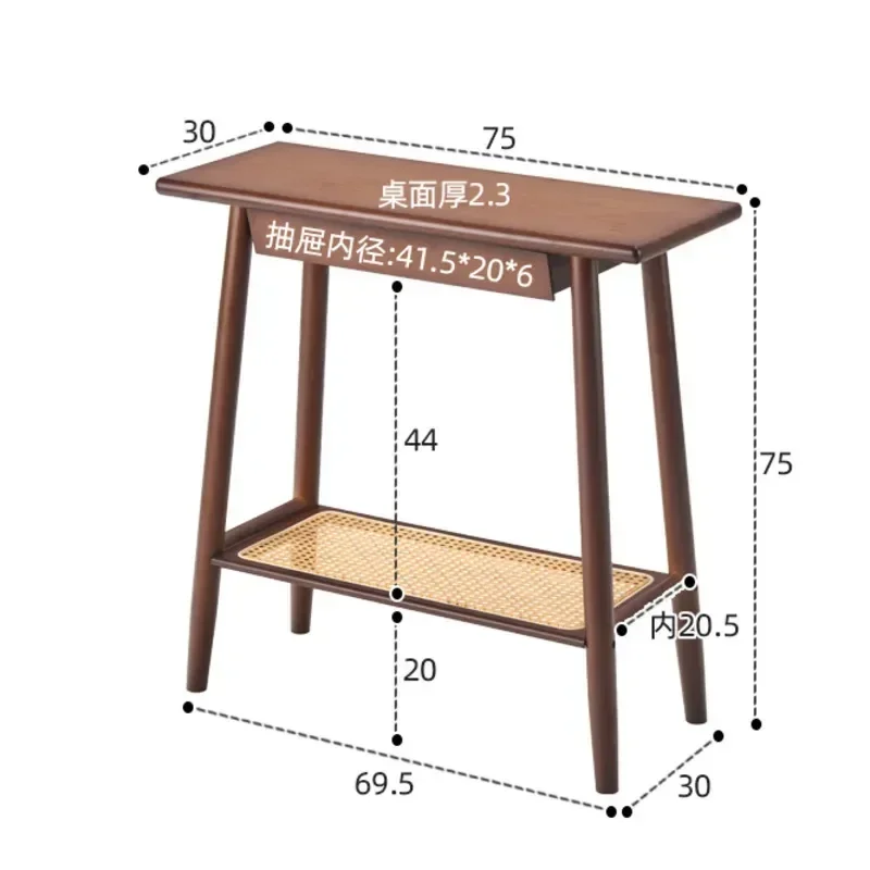 New Chinese Long Sided Table Foyer Against Wall Side Table Natural Bamboo Living Room Desk 2 Layers Structure Home Furniture