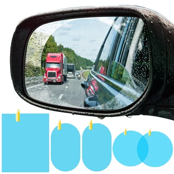 Adesivo espelho retrovisor para carro, à prova d’água, anti-neblina, redondo, quadrado, universal, espelho motocicleta, filme antirreflexo