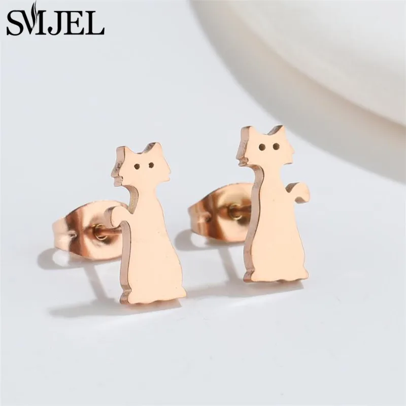 Mini-Ohrringe aus Edelstahl mit niedlichen Tiermotiven für Damen, Sommermode, Fuchs, Hund, Giraffe, Dinosaurier, Mädchen-Schmuck, Oorbellen – Detail 28