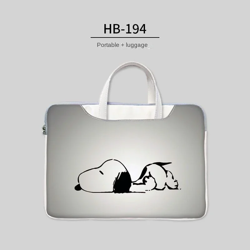 Snoopy-funda protectora para ordenador portátil, bolsa de transporte de  hombro para Macbook Air, ASUS, Dell