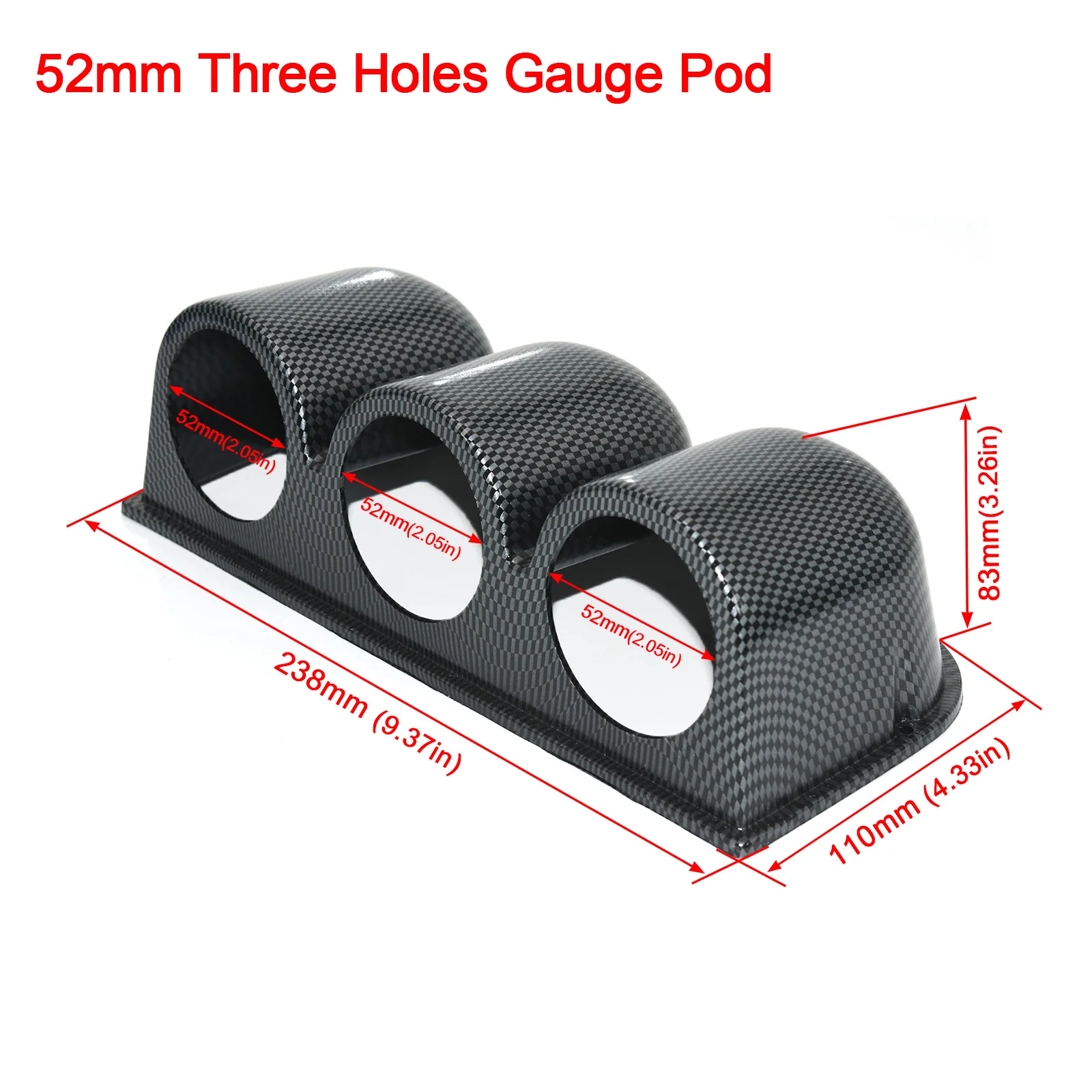 Car meters holder HD Car Gauge Pod Universal Black Single Double Triple Car Meters Holder For Left Hand Drive For 2 Inch 52mm Gauges Accessori