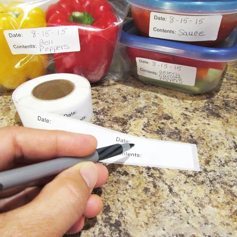 Selfadhesive Detachable Frozen Food Label Easy To Clean Food Storage Frozen Sticker Plastic Paper Reusable Container Sticker