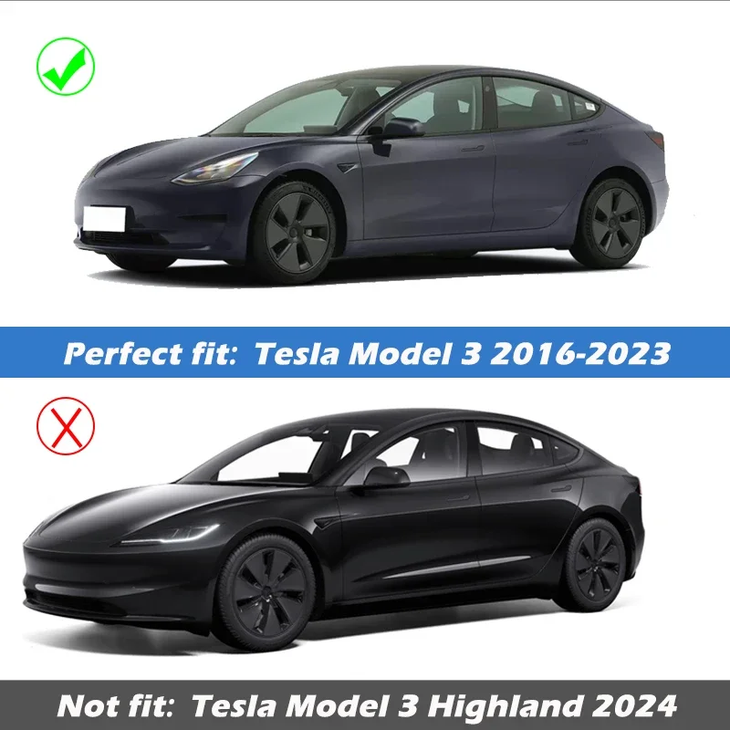 Wheel Hub Caps HubCap Performance Replacement for Tesla Model 3 18Inch Automobile Full Rim Cover Accessories 4PCS