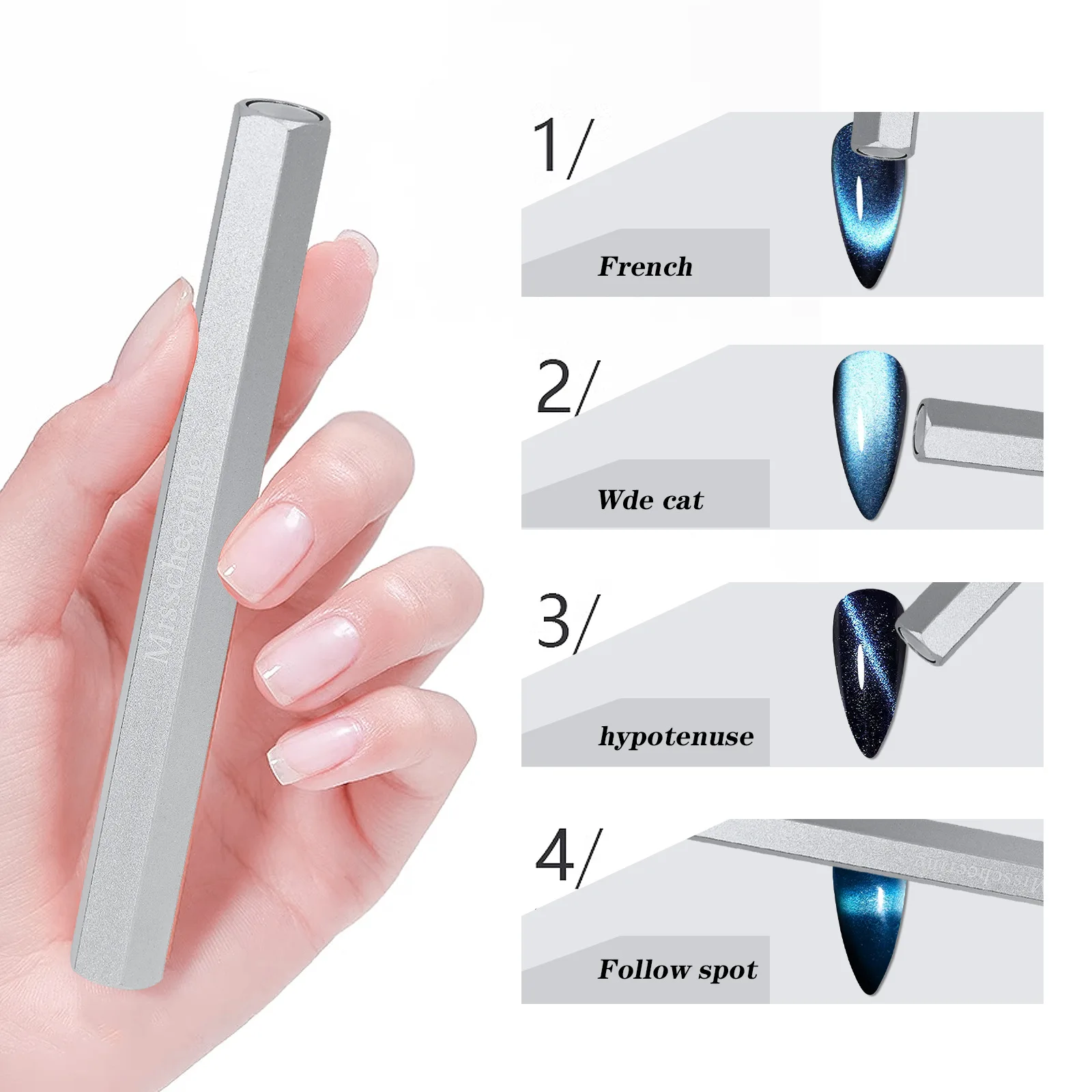 Multi Functional Magnetic Stick For Cat Eye Gel Hexagonal Optimus Nail Enhancement Strong Cat Eye Double-End Thickened Magnet cat eye nail tool magnetic nail art tools magnetic nail pen magnetic nail tools nail care tools