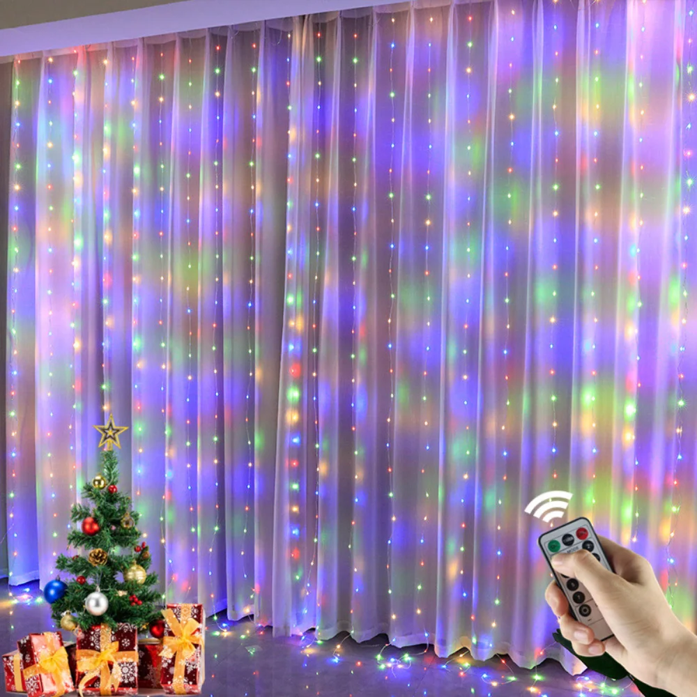 NEW 3M LED Copper Wire Curtain Lights Garland Window USB Power Fairy