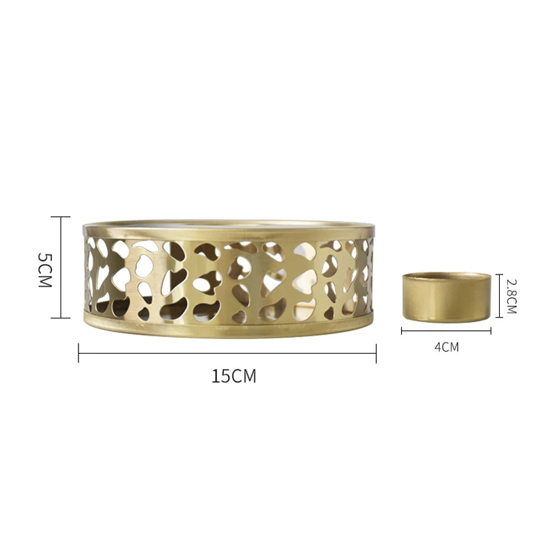 Japanese Style Hollow Stainless Steel Tea Warmer Household Desktop Coffee Stove Heating Base Tea Making Candle Heater Stove