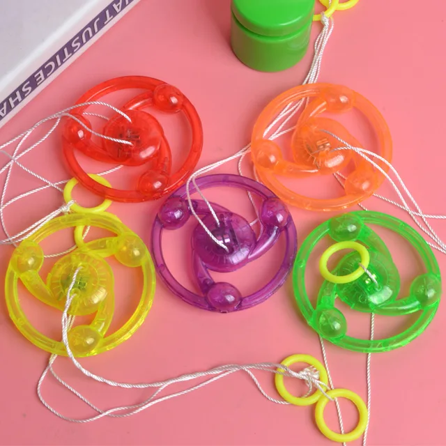 Plastic Luminous Hand Pull Rope Flywheel Flashing Glowing In The Dark Led Lighting Up Kids Toys for Children Flying Novelty Ball 4