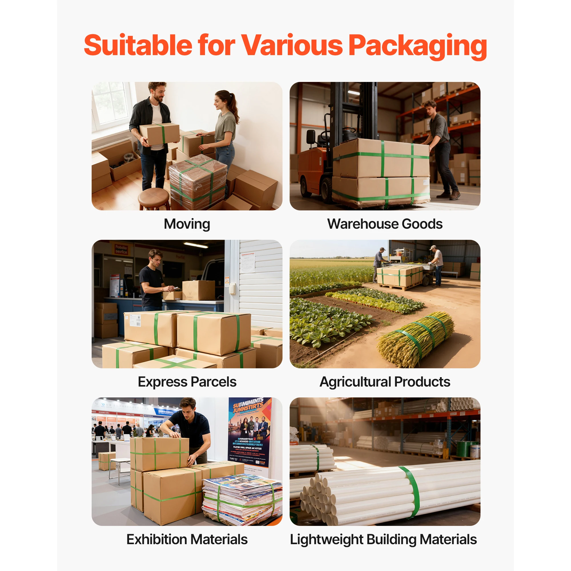 Manual Plastic Strapping Machine with PET Band and Metal Seals