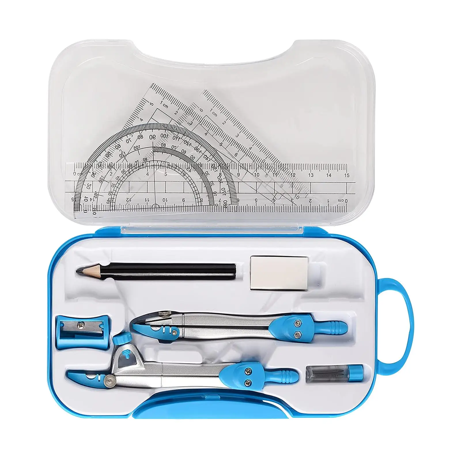 Ruler Pencil Set Geometry Protractor Maths Student Drawing School Stationery Mathematical for Boy Girl Gift for Drafting Student