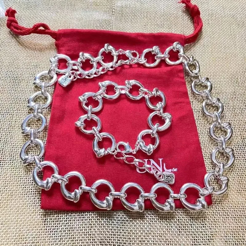 Hot Sale European and American Original Fashion Electroplating 925 Silver Big O-shaped Bracelet Personality Holiday Jewelry Gift