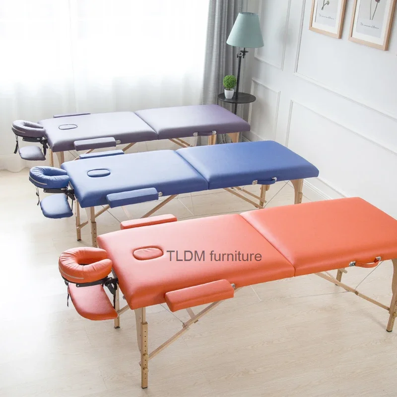 

Portable Foldable Massage Bed Massage Household Beauty Wooden Massage Bed Recliner Spa Kosmetikliege Salon Furniture WZ50MB