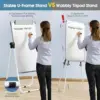 Double Sided Easel Whiteboard with Stand 36x24, Height Adjustable Dry Erase Board Flip Chart, Portable for Office Classroom