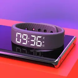 LED Digital Smart Wristband with Waterproof Pedometer and Vibration Alarm (Black)