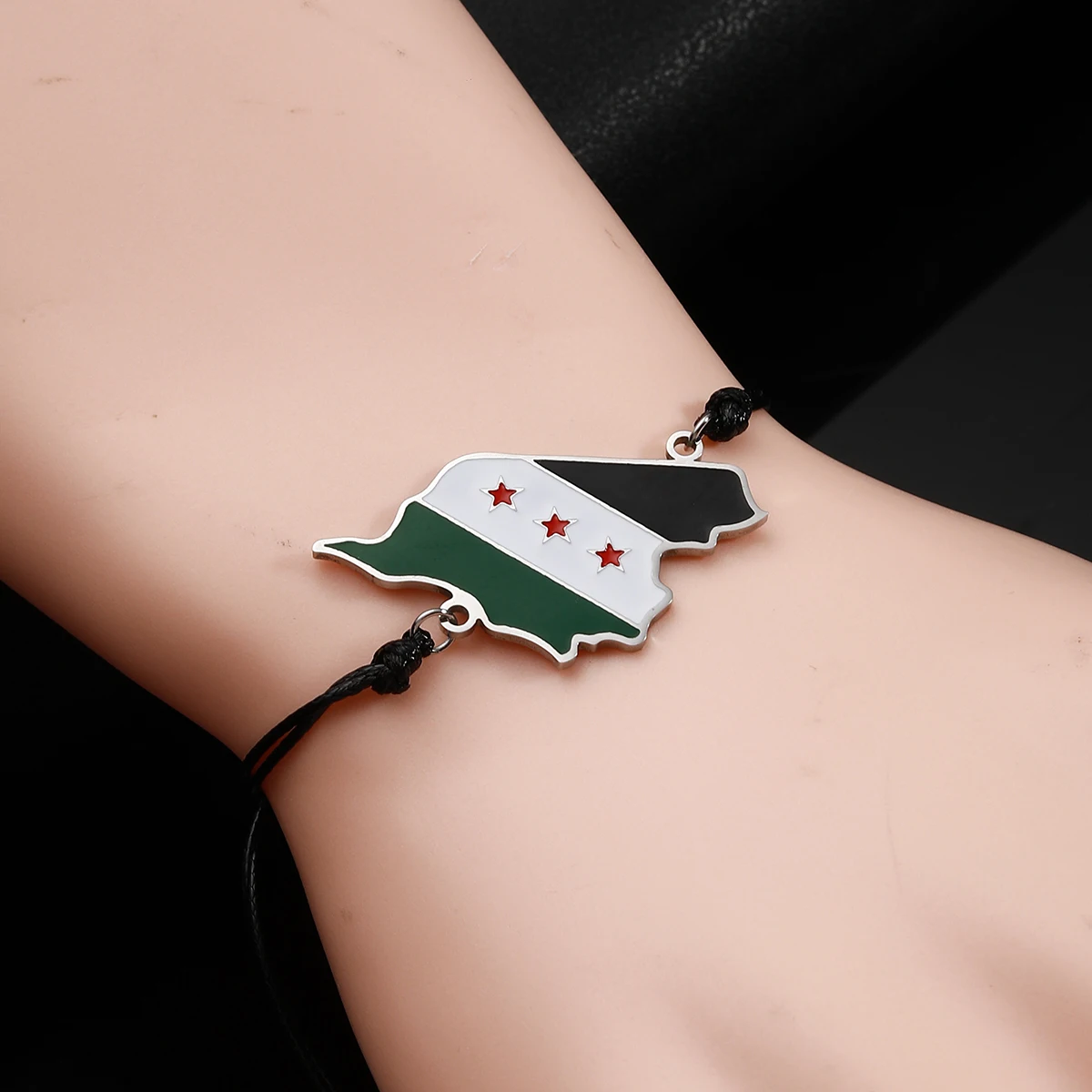 Syria Map Flag Charms Bracelet Rope Chain Jewelry bangle bracelet chain bracelet