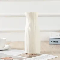 Plastic Flower Vase White Pink Imitation Ceramic Flower Pot Flower Basket Vase Home Office Decoration Garden Supplies Ornaments 2