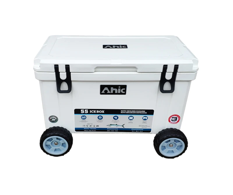50l Plastic Large Cooler Plastic Can Beer Insulated Food Box Ice Chest Cooler Box With Wheel For Outdoor Fishing