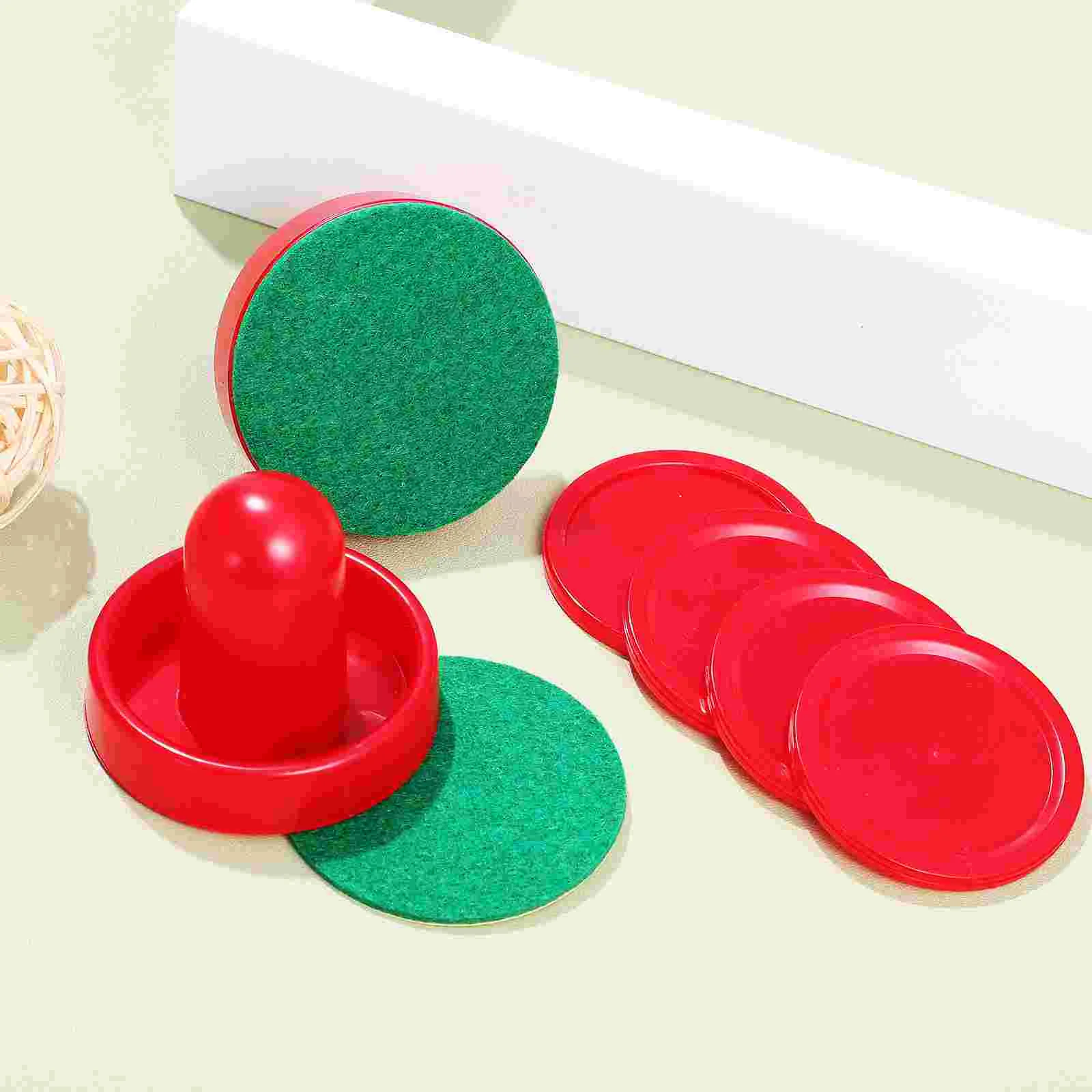 

Air Hockey Table Ice Pucks and Paddles Slider Pushers Accessories for Racket Games Tables Plastic Flannel Sliders