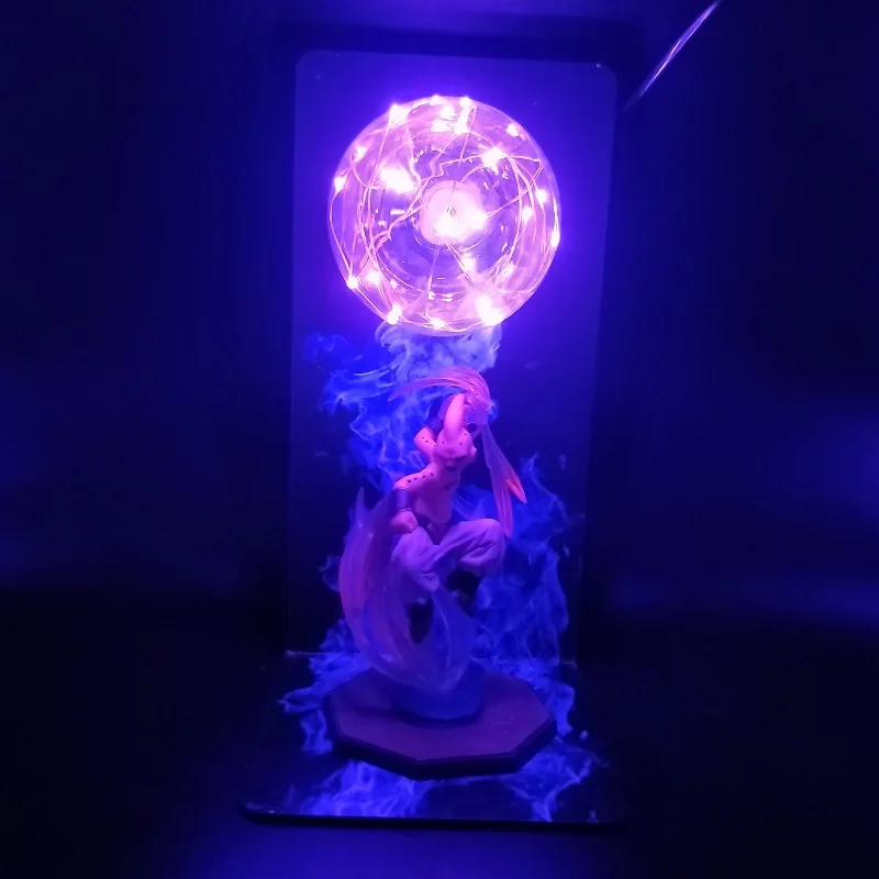 

Anime DBZ Combat version Majin Buu Vegeta Spirit Bomb Figure LED light bulb Lamp ball Toy Kamehameha Explosion Scene power ball