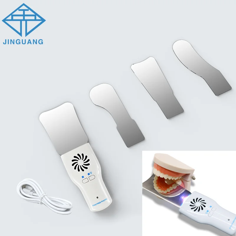 Dental Anti-Fog Mirrors Oral Photography Stainless Steel Mirror With LED Light Occlusal Orthodontic Reflectors_voghion.com