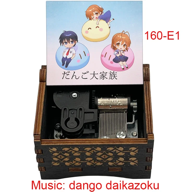 Newest Dango Daikazoku Wooden Music Box Wind Up Movement Love and Hope Musical Theme Cute Birthday Gift to Girls Friend Festival