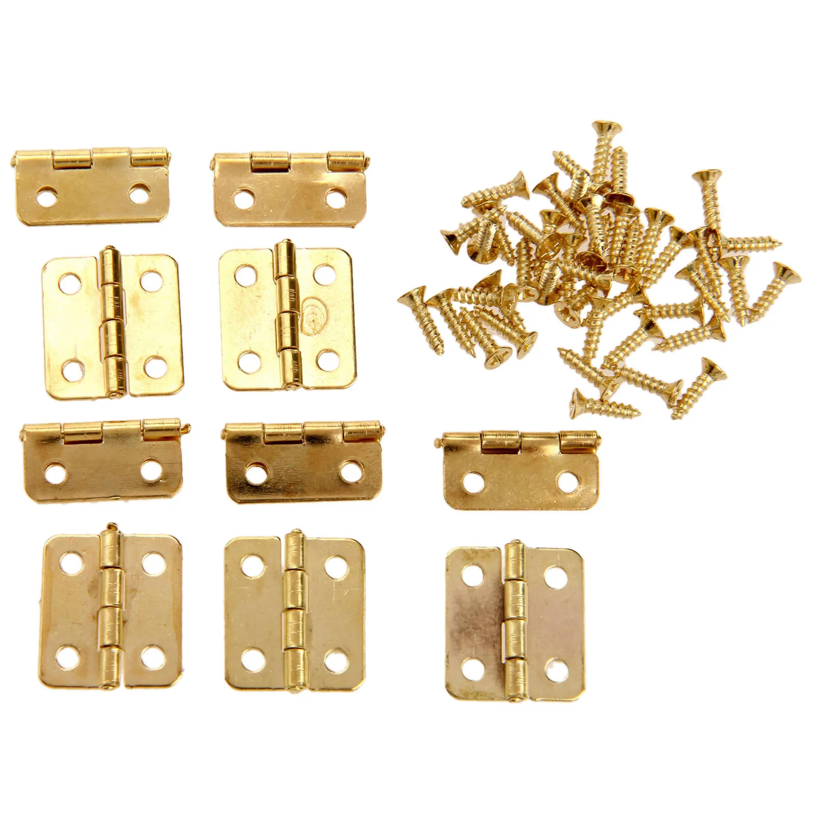 Kitchen Cabinet Door Hinges Furniture Accessories 4 Holes Gold Drawer Hinges 50Pcs for Jewelry Boxes Furniture Fittings