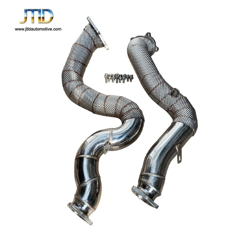 

Performance Stainless Steel Exhaust Catless Downpipe With Heat Shield For Audi S6 RS6 S7 RS7 C7 A8 S8 D4 4.0 TFSI 2012 Test Pipe