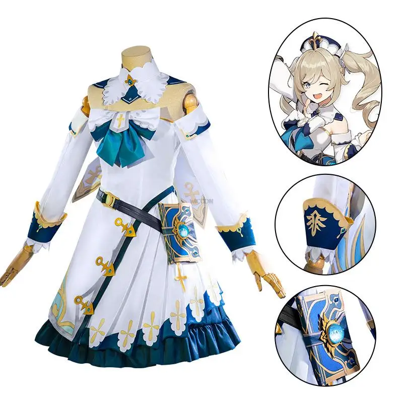 

Genshin Impact Cosplay Barbara Cosplay Anime Game Uniform Genshin Barbara Gunnhildr Costume Wig Halloween Party Adult Girls